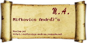 Mifkovics András névjegykártya